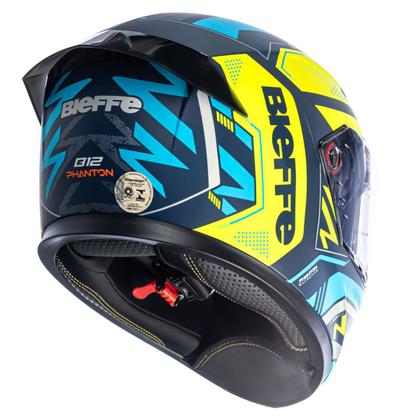 Imagem de Capacete Fechado Bieffe B12 Phanton Azul c/ Amarelo Fosco