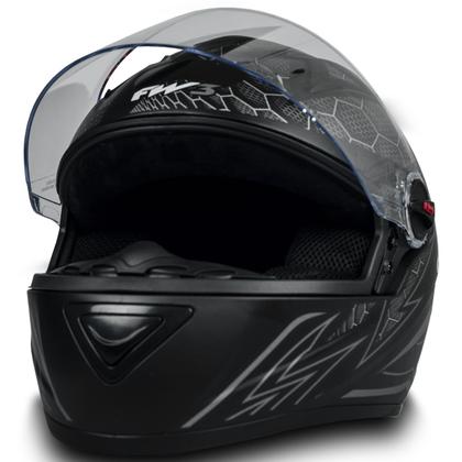 Imagem de Capacete Fechado Com Narigueira Gt2 Preto Fosco Design Esportivo E Diferenciado Com Várias Cores E Modelos