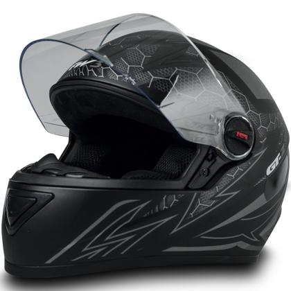 Imagem de Capacete Fechado Com Narigueira Gt2 Preto Fosco Design Esportivo E Diferenciado Com Várias Cores E Modelos