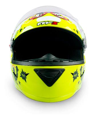 Imagem de Capacete Fechado Moto Com Narigueira Gtn Masculino Stickers Variados Amarelo Resistente Tamanho 56 Fw3