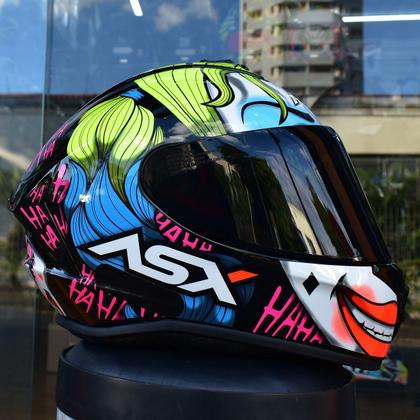 Capacete Feminino Asx Queen Arlequina Esportivo + Viseira - Outros