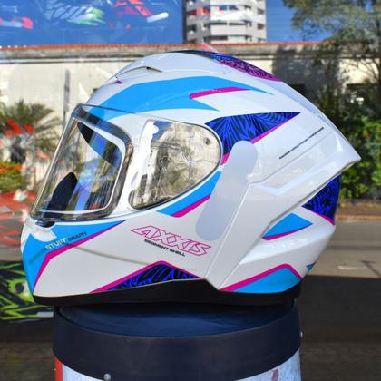 Imagem de Capacete Feminino Axxis Segment Stunt Rosa Moto Fechado