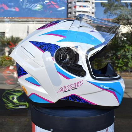 Imagem de Capacete Feminino Axxis Segment Stunt Rosa Moto Fechado