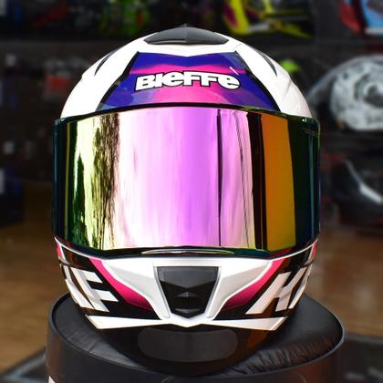 Imagem de Capacete Feminino Bieffe B12 Kf Roxo Aerofolio Moto Fechado