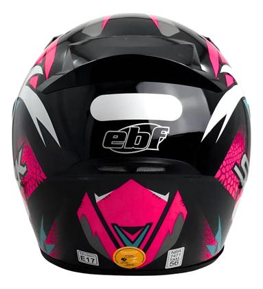 Imagem de Capacete Feminino Ebf Dragon Rosa + Viseira Cromada