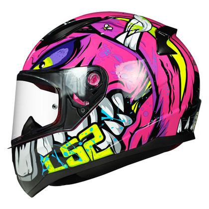 Imagem de Capacete Feminino LS2 FF353 Rapid Badass Rosa Brilhante