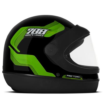 Imagem de Capacete Feminino Masculino Fechado San Marino Pro Tork Sport Moto 788 Viseira Cristal Barato