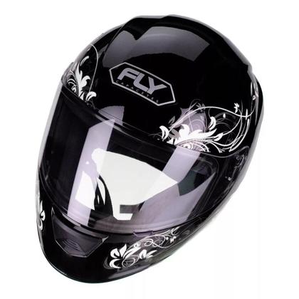 Imagem de Capacete Feminino Masculino  Fly F9 Lyrical Preto Branco Kit 2 Unidades