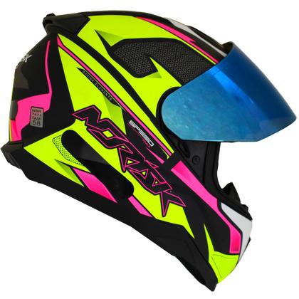 Imagem de Capacete Feminino Norisk Razor Speedmax Amarelo Viseira Azul