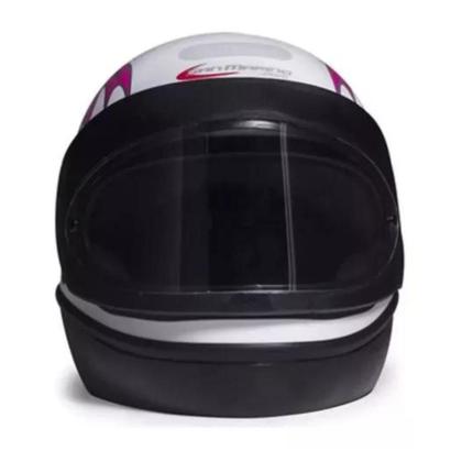 Imagem de Capacete Feminino San Marino Taurus Automático Branco Mais Viseira Extra Cristal 2.2