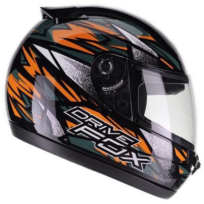 Capacete Fly Drive Hg Fox Preto Fosco com Laranja 56 - Capacete de