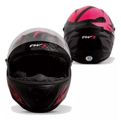 Imagem de Capacete Fw3 Gt2 Rosa Fosco Mais Viseira Fumê