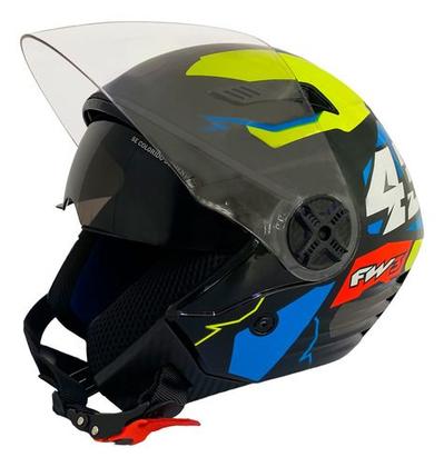 Imagem de Capacete fw3 x open up 43 amarelo e azul 60