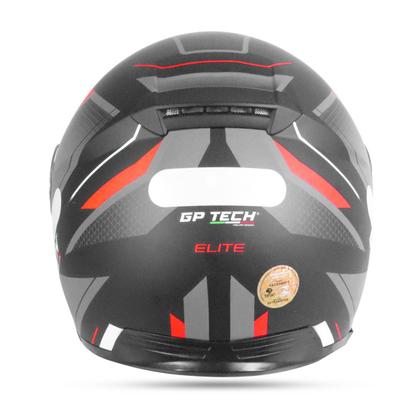 Imagem de Capacete Gp Tech A118 Sv Elite Articulado Preto/Cinza/Vermelho Fosco