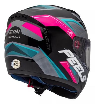Imagem de Capacete Icon 23 Peels Element Preto Pink Novo Fechado