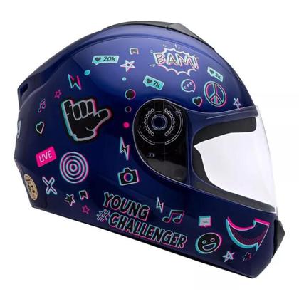 Imagem de Capacete Infantil Azul Fly Young Hg Live