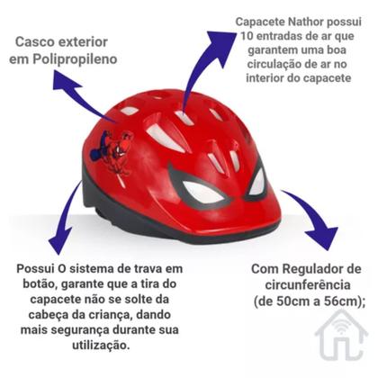 Imagem de Capacete Infantil com Regulagem Homem Aranha Nathor