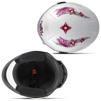 Imagem de Capacete Infantil Fechado Pro Tork Liberty For Kids Branco e Rosa
