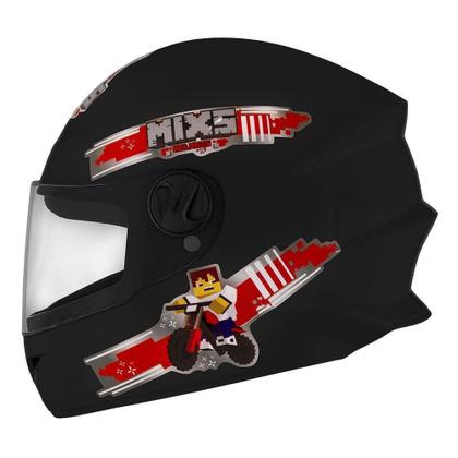 Imagem de Capacete Infantil Mixs Start Blocks Fechado 54 Preto