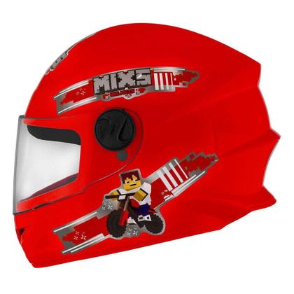Imagem de Capacete Infantil Mixs Start Blocks Fechado 54 Vermelho