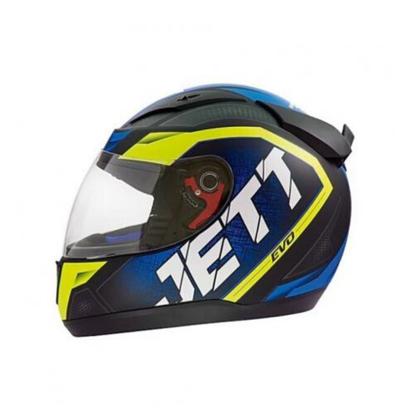 Imagem de Capacete Jett Evo Line Azul/Amarelo - Brilhante Tamanho 58 CAP-696AZAM - Pro Tork