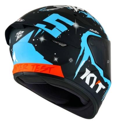 Imagem de Capacete KYT TT Course Masia Winter Test - Preto/Azul Brilha M