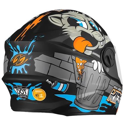 Imagem de Capacete Liberty Four Kids Paint Preto Fosco Infantil Protork Fechado