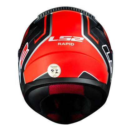 Imagem de Capacete LS2 FF353 Rapid Doom Preto e Vermelho Fosco Mais Viseira Fumê