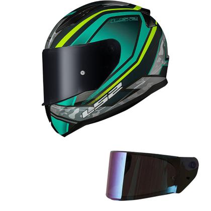 Imagem de Capacete LS2 FF353 Rapid Ufo Verde e Amarelo Mais Viseira Camaleão