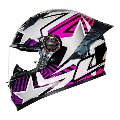 Imagem de Capacete LS2 FF358 PRO Estellar Preto e Rosa Brilhante