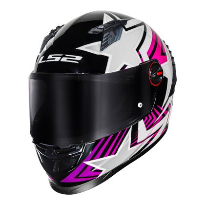 Imagem de Capacete LS2 FF358 PRO Estellar Preto e Rosa Brilhante