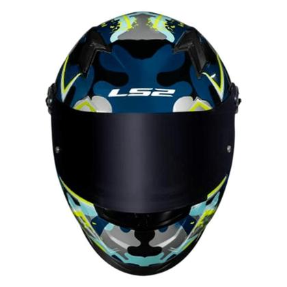 Imagem de Capacete ls2 ff358 s camo blue yellow azul amarelo brilho