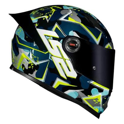 Imagem de Capacete ls2 ff358 s camo blue yellow azul amarelo brilho
