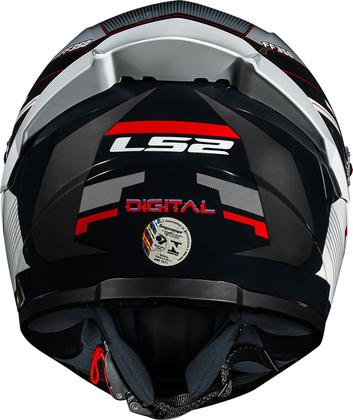 Imagem de Capacete LS2 FF358 S Digital Preto Branco Com Spoiler