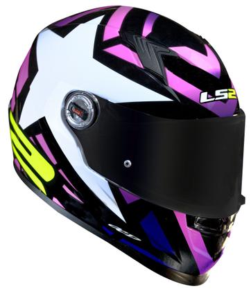 Imagem de Capacete Ls2 FF358 Starwar Rosa Preto Estrela Star War
