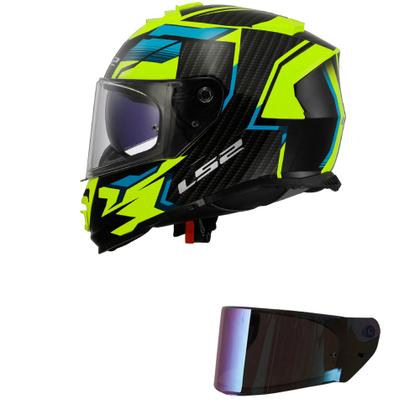 Imagem de Capacete LS2 FF800 Storm Tracker Preto e Amarelo Mais Viseira Camaleão