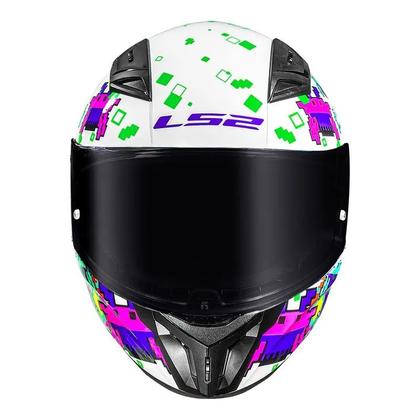 Imagem de Capacete LS2 FF810 Vigo Space Attack Branco Roxo Com Spoiler