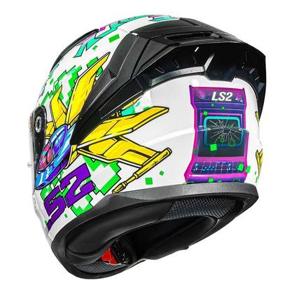 Imagem de Capacete LS2 FF810 Vigo Space Attack Branco Roxo Com Spoiler
