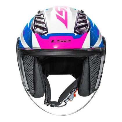 Imagem de Capacete LS2 OF616 Airflow II Draze Branco Azul Rosa