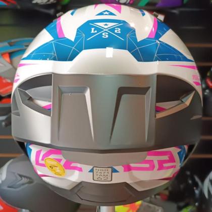 Imagem de Capacete LS2 OF616 Airflow II Draze Branco Azul Rosa