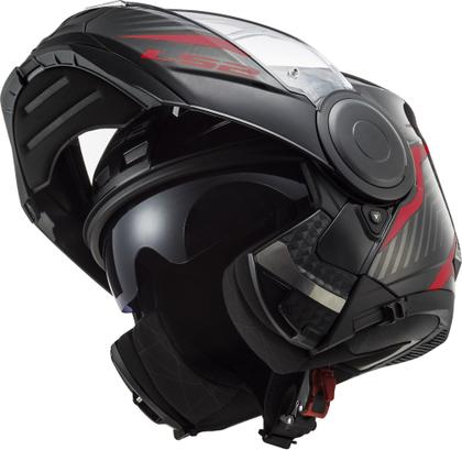 Imagem de Capacete Ls2 Scope Ff902 Skid Vermelho Robocop Articulado