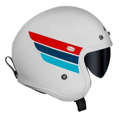Imagem de Capacete Ls2 Spitfire Of599 Retro Branco Azul e Vermelho