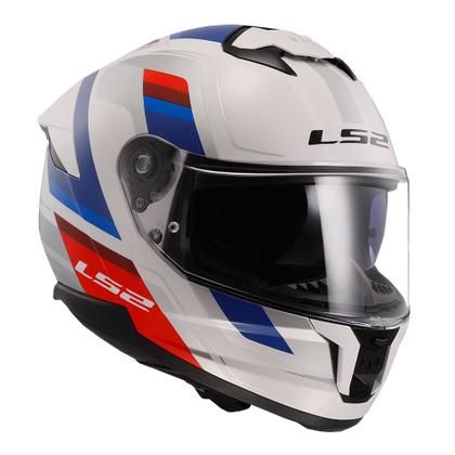 Imagem de Capacete LS2 Stream 2 FF808 Vintage Branco Azul e Vermelho Brilhante Masculino e Feminino