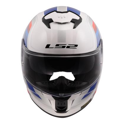 Imagem de Capacete LS2 Stream 2 FF808 Vintage Branco Azul e Vermelho Brilhante Masculino e Feminino
