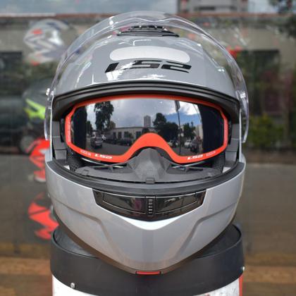 Imagem de Capacete Ls2 Strobe 2 FF908 Cinza Robocop Escamoteável Moto