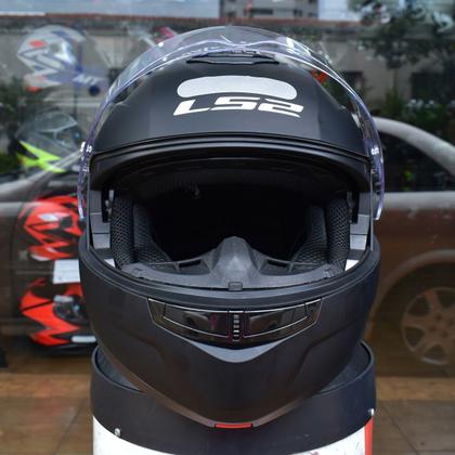 Imagem de Capacete Ls2 Strobe 2 FF908 Preto Robocop Escamoteável Moto