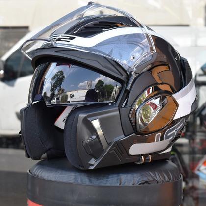 Capacete Ls2 Valiant 2 FF900 Orbit Articulado Robocop