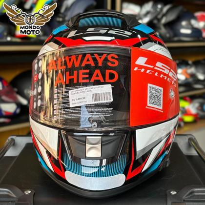 Imagem de Capacete LS2 Vector Evo FF397 Rider Azul e Vermelho 58/M - Motoqueiro - Motociclista - Tricomposto - Óculos interno Masculino - Feminino