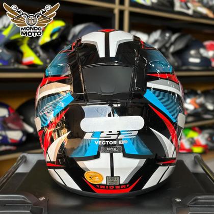 Imagem de Capacete LS2 Vector Evo FF397 Rider Azul e Vermelho 58/M - Motoqueiro - Motociclista - Tricomposto - Óculos interno Masculino - Feminino