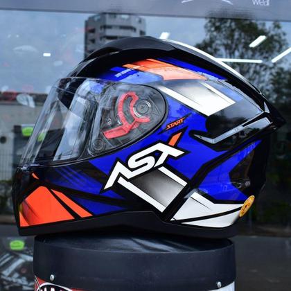 Imagem de Capacete Masculino Asx City Start Azul Esportivo Fechado